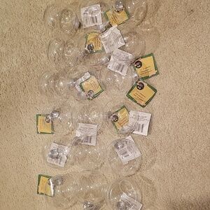 18 COUNT : Clear Plastic DIY Ornaments for Home Party Decorations